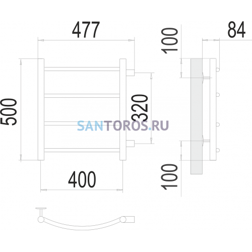 Классик П4 400х500 бп320 Полотенцесушитель TERMINUS 4670078530189