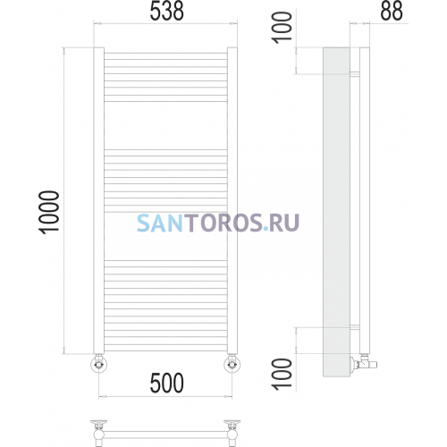 Альба П16 500х1000 Полотенцесушитель TERMINUS 4670078530455