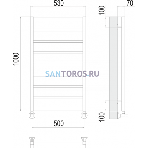 Контур П9 500х1000 Полотенцесушитель TERMINUS 4670078529688