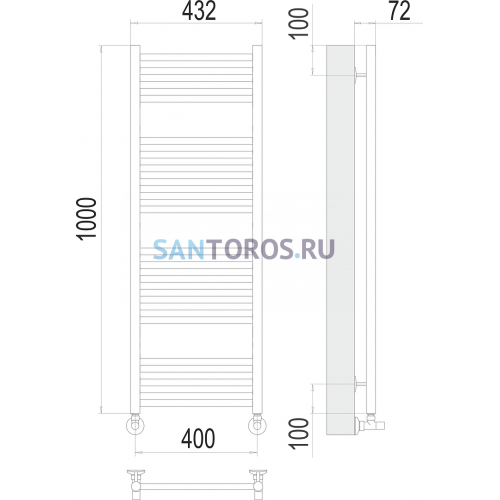 Аврора П20 400х1000 Полотенцесушитель TERMINUS 4670078529374