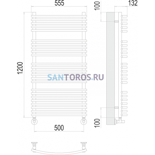 Марио П24 500х1200 Полотенцесушитель TERMINUS 4670078530752