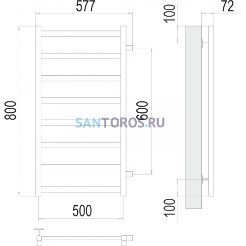 Аврора П8 500х800 Полотенцесушитель TERMINUS 4670078529947