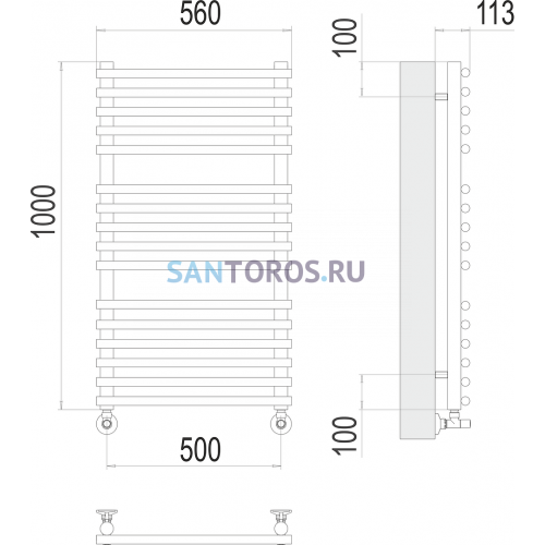 Кремона П16 500х1000 Полотенцесушитель TERMINUS 4670078530677