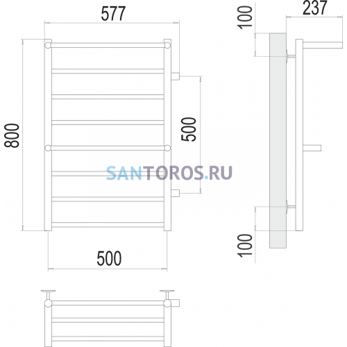 Анкона П8 500х800 бп500 Полотенцесушитель TERMINUS 4670078529961