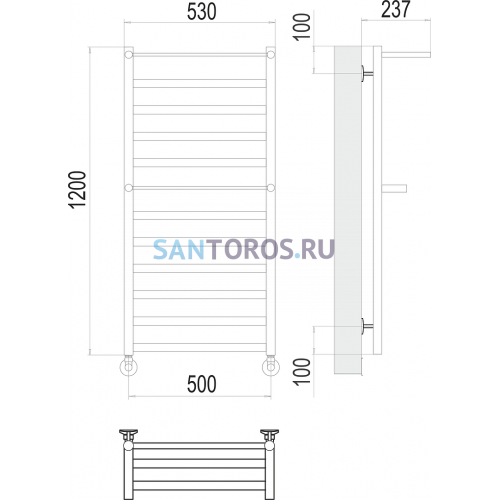 Хендрикс П12 500х1200 Полотенцесушитель TERMINUS 4670078529831