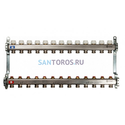 Коллектор STOUT SMS 0922 000013 на 13 выходов, из нержавеющей стали без расходомеров SMS 0922 000013
