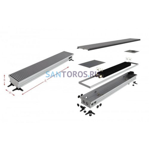 Конвектор внутрипольный Askon (без вентилятора) КВП 150/120/1500 (решетка входит в комплект) КВП 150/120/1500