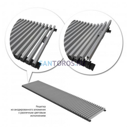 Конвектор внутрипольный Askon (с вентилятором) КВП-В 80/220/1900 (решетка входит в комплект) КВП-В 80/220/1900