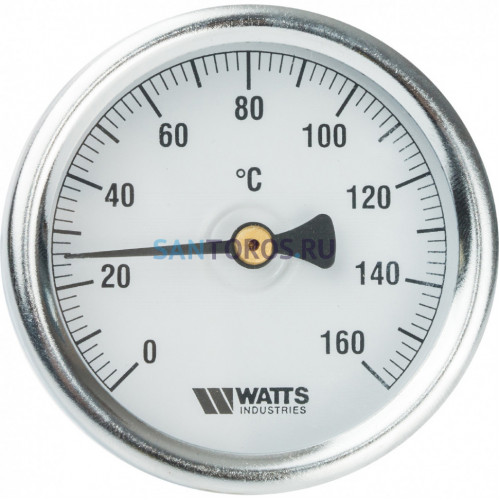 Термометр биметаллический 63 мм 1/2, 160°C с погружной гильзой 50 мм Watts F+R801 OR 10005806