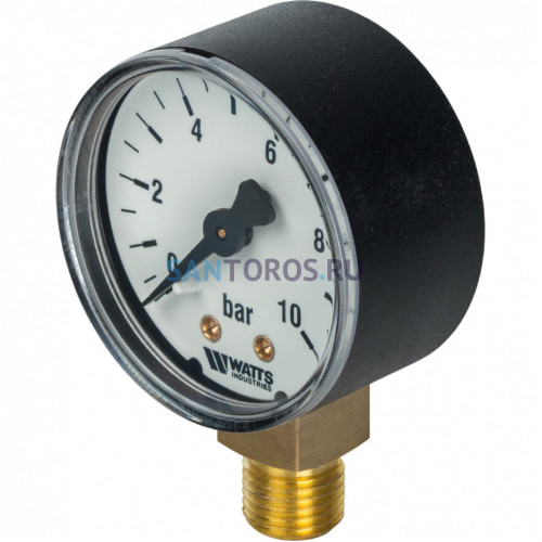 Манометр радиальный 50 мм 1/4, 0-10 бар Watts F+R200 10007380