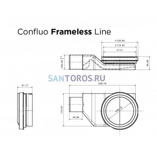 Душевой лоток Confluo Frameless Line 450 13701229