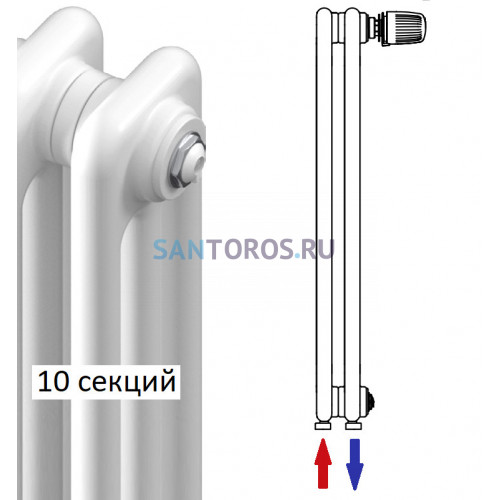 Стальной трубчатый радиатор RIFAR TUBOG TUB 3057- 10 секций DV1 (Бордо) TUB 3057-10-RALDV1
