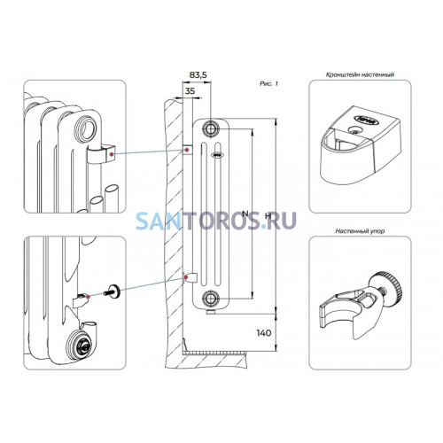 Стальной трубчатый радиатор RIFAR TUBOG TUB 2037 DV1 24 секции TUB 2037-24-DV1
