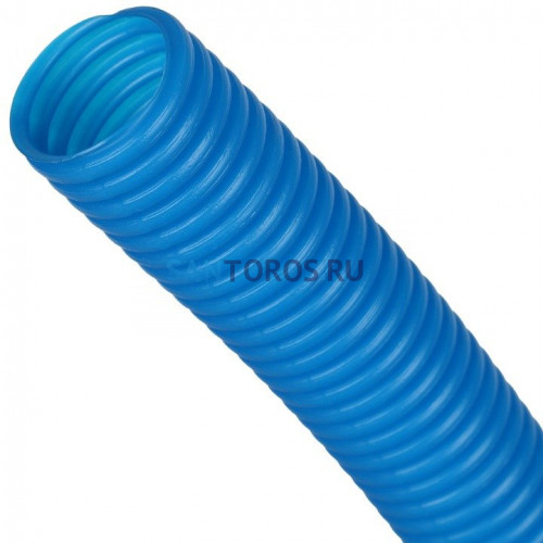 Труба гофрированная из полиэтилена 25 для труб диаметром 22, синяя бухта 50 м Stout SPG-0001-502520