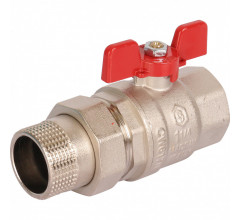 Кран шаровой полнопроходной ВР/НР 1 1/4" американка, ручка бабочка EPDM Stout