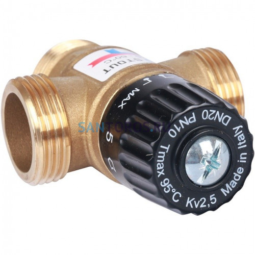 Клапан термостатический смесительный НР 1, 35-60°С, KV 2.5 м3/ч Stout SVM-0120-256025