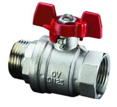 Кран шаровый 1" НВ маховик из алюминия Optibal Oventrop