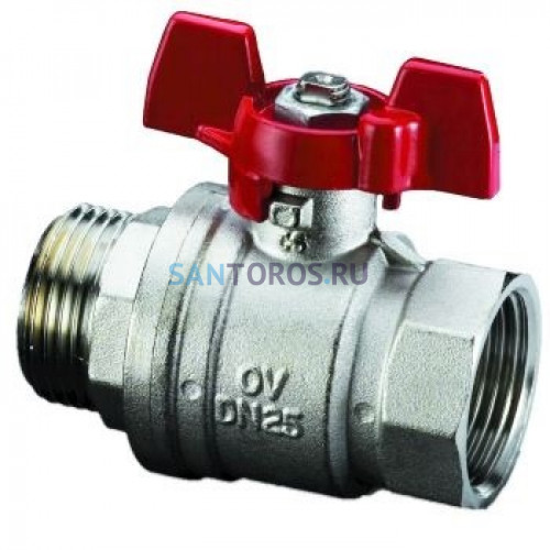 Кран шаровый 1 НВ маховик из алюминия Optibal Oventrop 1076308