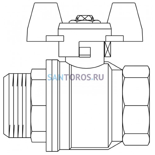 Кран шаровый 1 НВ маховик из алюминия Optibal Oventrop 1076308