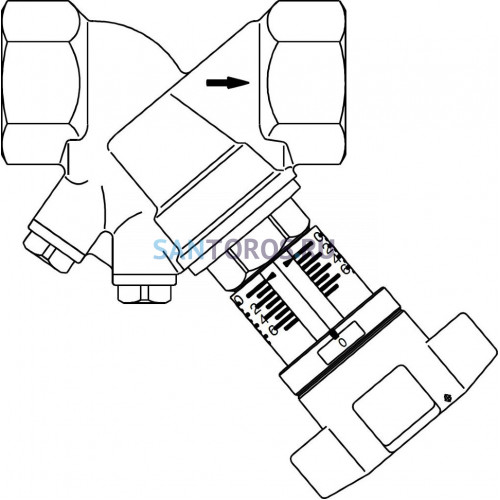 Вентиль регулирующий Ду 15, 1/2 ВР с заглушками Hydrocontrol VTR Oventrop 1060104