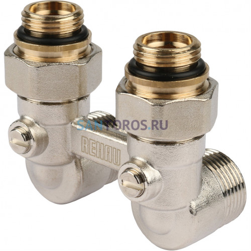 Узел нижнего подключения радиатора 1/2 НР x 3/4 НР, угловой REHAU (РЕХАУ - 12407371001) 12407371001