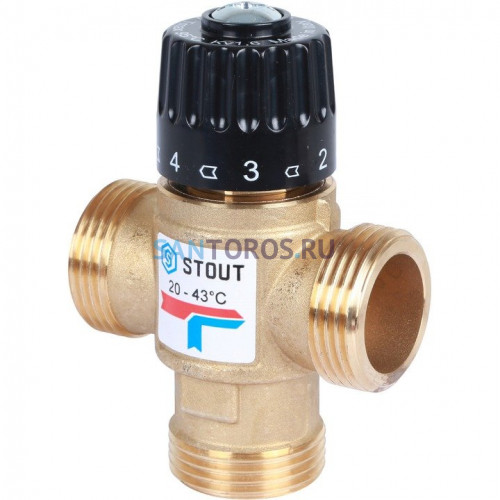 Клапан термостатический смесительный НР 1, 20-43°С, KV 1.6 м3/ч Stout SVM-0120-164325