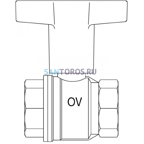 Кран шаровый 2 ВВ маховик пластмассовый Optibal Oventrop 1077116