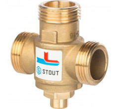 Клапан термостатический смесительный G 1”1/2M-G 1”1/2F-G 1”M, 60°С Stout