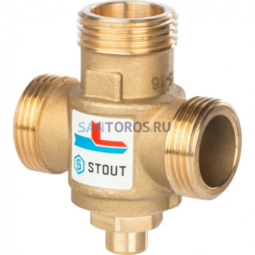 Клапан термостатический смесительный G 1”1/2M-G 1”1/2F-G 1”M, 60°С Stout SVM-0050-326006