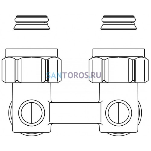 Узел нижнего подключения радиатора 3/4 НГ x 3/4 НР, угловой Multiflex F ZB Oventrop 1015814