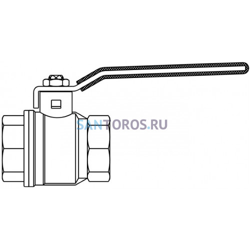 Кран шаровый 1 1/4 ВВ маховик из алюминия Optibal Oventrop 1076010