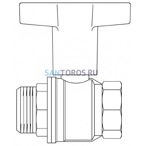 Кран шаровый 2 НВ маховик пластмассовый Optibal Oventrop 1077316