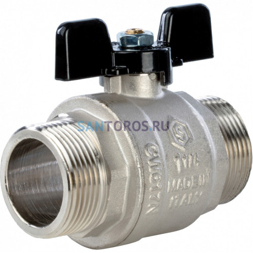 Кран шаровой полнопроходной НР/НР 1 1/4, ручка бабочка Stout SVB-0006-000032
