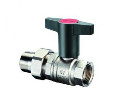 Кран шаровый Optibal 1/2" НГ с американкой маховик пластмассовый Oventrop