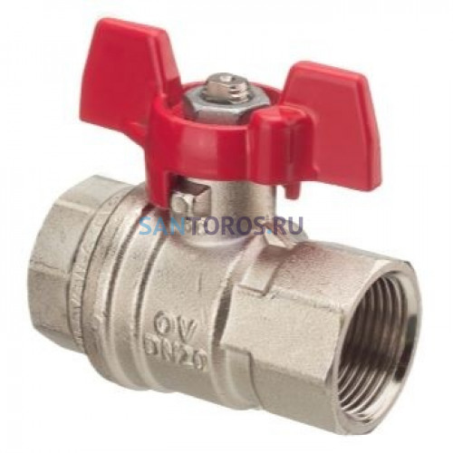Кран шаровый 1/2 ВВ маховик из алюминия Optibal Oventrop 1076104