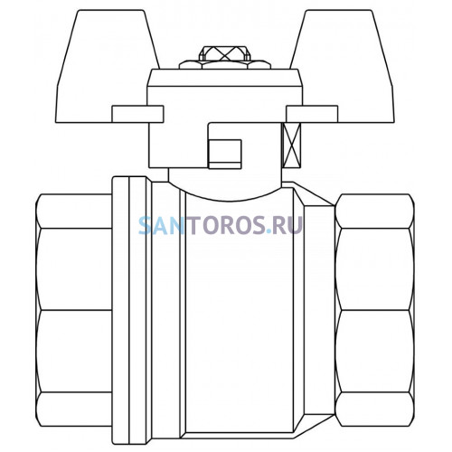 Кран шаровый 1/2 ВВ маховик из алюминия Optibal Oventrop 1076104