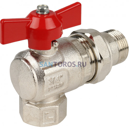 Кран шаровой угловой со сгоном (бабочка) 3/4 IDEAL Itap 298 3/4
