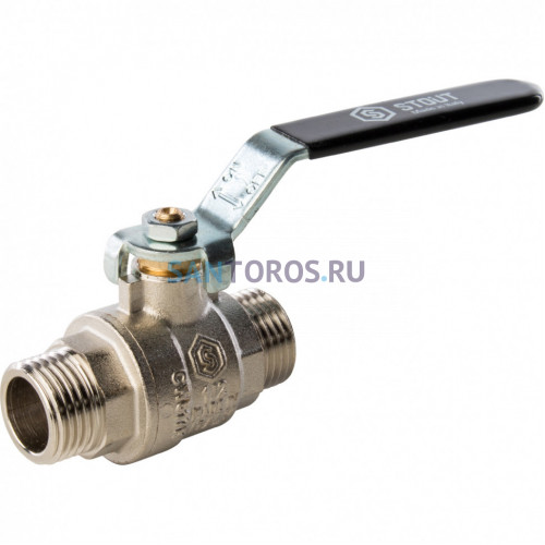 Кран шаровой полнопроходной НР/НР 1/2, ручка рычаг Stout SVB-0005-000015