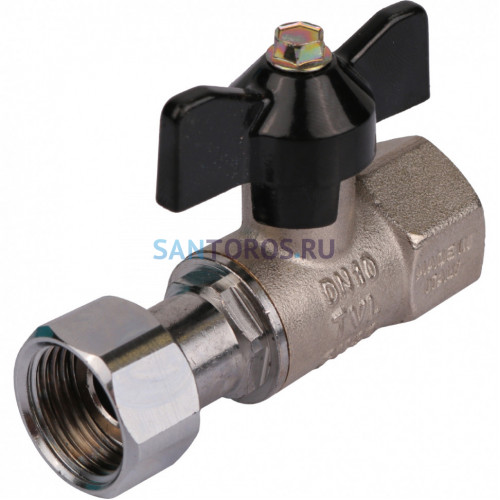 Кран шаровой с накидной гайкой ВР 1/2x1/2 с накидной гайкой, ручка бабочка Stout SVB-0009-000015