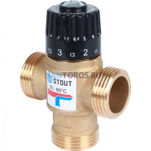 Клапан термостатический смесительный НР 1, 35-60°С, KV 1.6 м3/ч Stout SVM-0120-166025