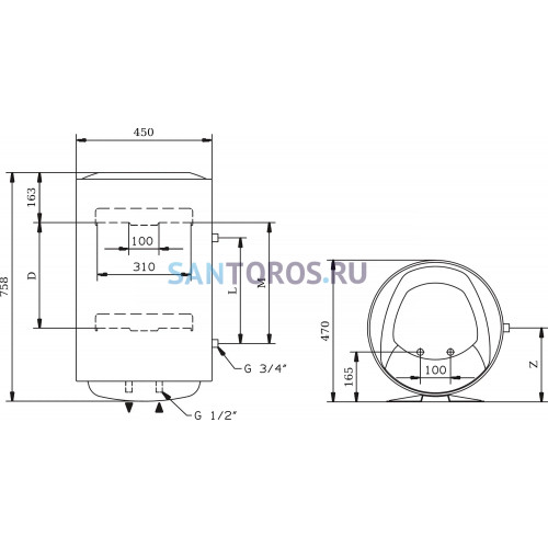 Водонагреватель Ariston PRO1 ECO INOX ABS PW 80 V, электрический накопительный (3700548 Аристон)