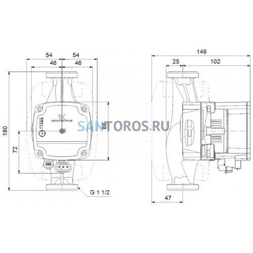 Насос циркуляционный ALPHA1 L 25-60 Grundfos (99199612 Грундфос)