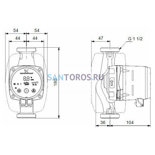 Насос циркуляционный ALPHA2 25-40 Grundfos (99420002 Грундфос)