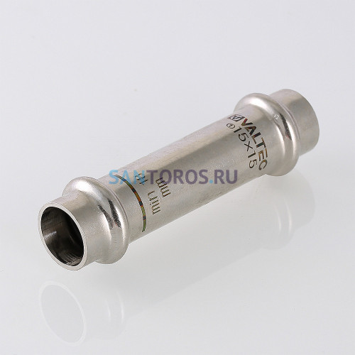 Пресс-муфта надвижная 15 мм х 15  из нержавеющей стали VTi.904.I.001515 VALTEC VTi.904.I.001515
