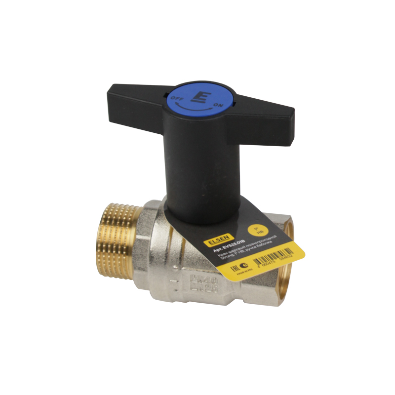 Кран шаровой полнопроходной ELSEN Strong, 1/2" ВН, ручка из полимера